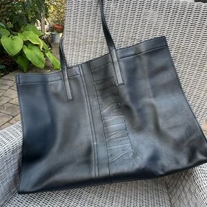 All Saints Black Leather Shopper